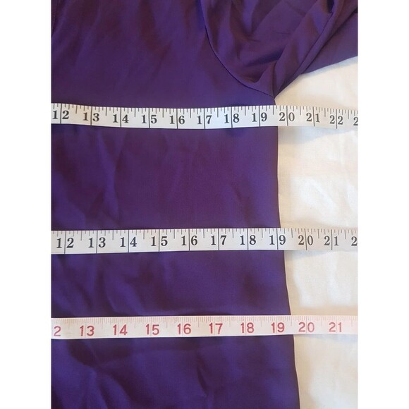 Mossimo Womens Sz Large Purple Blouse Rolled Tab Sleeve Semi Sheer Tunic Y2k 90s - Picture 11 of 12